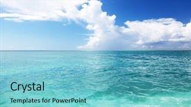  Presentation with perfect - Audience pleasing theme consisting of ocean and perfect sky backdrop and a seafoam green colored foreground