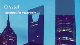  Presentation with china shanghai - Colorful slides enhanced with high-section-of-modern-skyscrapers backdrop and a teal colored foreground