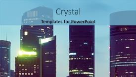  Presentation with china shanghai - Cool new presentation theme with high-section-of-modern-skyscrapers backdrop and a light blue colored foreground