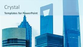  Presentation with china shanghai - Slide deck enhanced with high-section-of-modern-skyscrapers background and a cool aqua colored foreground