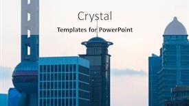  Presentation with china shanghai - Beautiful slides featuring high-section-of-modern-skyscrapers backdrop and a cream colored foreground