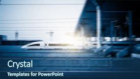  Presentation with shanghai - Colorful theme enhanced with high speed - speeding train away from railway backdrop and a ocean colored foreground