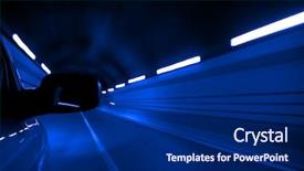  Presentation with driving - Slides having driving fast inside tunnel blue toned background and a navy blue colored foreground