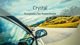  Presentation with empty road motion blur - Colorful presentation enhanced with high speed on empty road backdrop and a  colored foreground