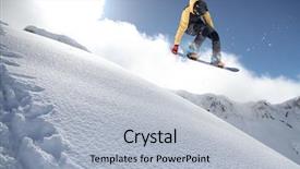  Presentation with extreme - Colorful slide deck enhanced with flying snowboarder on mountains extreme sport backdrop and a light blue colored foreground