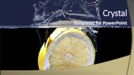  Presentation with water splash - Beautiful slides featuring high speed photography grapefruit splash backdrop and a  colored foreground