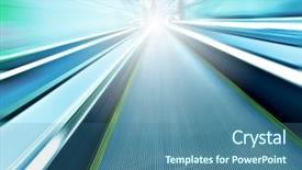  Presentation with high technology - Cool new slide deck with high-speed technology moving escalator backdrop and a ocean colored foreground