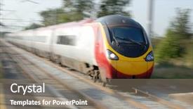  Presentation with train transport - Presentation theme consisting of high speed train - european transport background and a gray colored foreground
