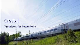  Presentation with maglev train high speed way - Audience pleasing theme consisting of high-speed train at speed backdrop and a sky blue colored foreground