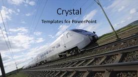  Presentation with maglev train high speed way - Amazing presentation theme having high-speed train in blurry backdrop and a light blue colored foreground