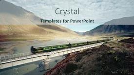  Presentation with speed - Cool new PPT theme with high-speed-train-traveling-through backdrop and a sky blue colored foreground