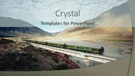  Presentation with speed - Presentation theme having high-speed-train-traveling-through background and a sky blue colored foreground