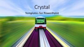  Presentation with maglev train - Presentation theme with high-speed train with motion background and a light blue colored foreground