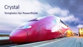  Presentation with speed - Amazing theme having high-speed train with motion backdrop and a sky blue colored foreground
