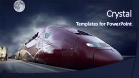  Presentation with blur - PPT theme having high-speed train with motion background and a navy blue colored foreground