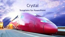  Presentation with speed - Cool new slides with high-speed train with motion backdrop and a sky blue colored foreground