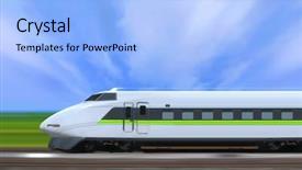  Presentation with maglev train - Beautiful PPT theme featuring high-speed train with motion backdrop and a light blue colored foreground