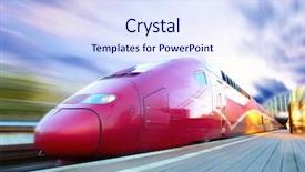  Presentation with speed - PPT theme having high-speed train with motion background and a sky blue colored foreground