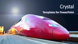  Presentation with speed - Audience pleasing presentation theme consisting of high-speed train with motion backdrop and a navy blue colored foreground
