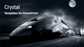  Presentation with diesel - PPT theme with high-speed train with motion background and a navy blue colored foreground