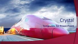  Presentation with maglev train high speed way - Beautiful presentation theme featuring high-speed train with motion backdrop and a sky blue colored foreground