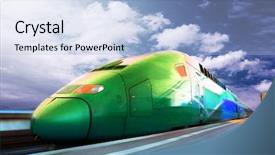  Presentation with maglev train high speed way - Amazing presentation having high-speed train with motion backdrop and a light blue colored foreground