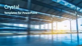  Presentation with high speed railway - Colorful slides enhanced with high-speed train backdrop and a ocean colored foreground