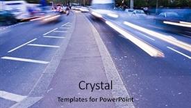  Presentation with traffic congestion at intersection - Audience pleasing slides consisting of high speed vehicles urban roads - blurred traffic seen backdrop and a light blue colored foreground