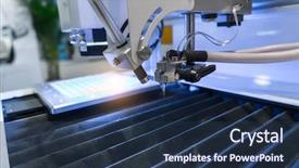  Presentation with industrial machine - Audience pleasing theme consisting of high tech - artificial intelligence machine at industrial backdrop and a tawny brown colored foreground