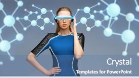  Presentation with tech science - PPT theme with high tech - augmented reality science technology background and a teal colored foreground