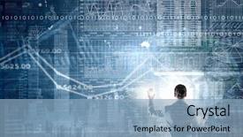  Presentation with high tech - PPT theme having high tech - back view of businesswoman working background and a light blue colored foreground