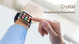  Presentation with technology - Slide set having high tech - business modern technology media background and a sky blue colored foreground