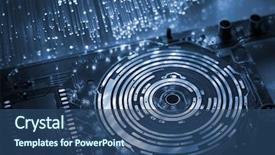  Presentation with circuit - Colorful PPT theme enhanced with high tech - circuit backdrop and a ocean colored foreground