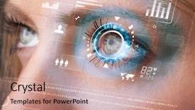  Presentation with high tech technology - Amazing presentation theme having high tech - future woman with cyber technology backdrop and a coral colored foreground