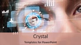  Presentation with high tech technology - PPT layouts with high tech - futuristic modern cyber man background and a coral colored foreground