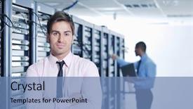  Presentation with tech support - Presentation theme with close up yellow grain corn isolated on white background background and a yellow colored foreground