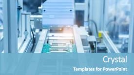  Presentation with process - PPT theme having high tech - microchip production factory technological process background and a light blue colored foreground