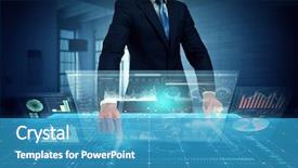  Presentation with modern tech - Presentation theme enhanced with high tech - modern technologies in use mixed background and a teal colored foreground