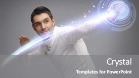  Presentation with futuristic - PPT layouts with high tech - picture of futuristic man working background and a gray colored foreground