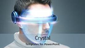  Presentation with high tech - Presentation design with high tech - picture of handsome man background and a light blue colored foreground
