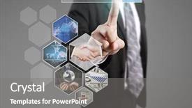  Presentation with photo album - Cool new slides with high tech - reaching images streaming digital photo backdrop and a gray colored foreground