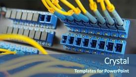  Presentation with servers - PPT layouts consisting of high tech - shot of network cables background and a ocean colored foreground