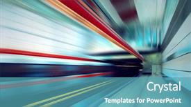  Presentation with high speed railway - Slides having high tech - train on speed in railway background and a teal colored foreground