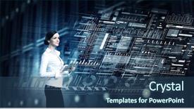  Presentation with blue tech - Audience pleasing PPT layouts consisting of high tech blue background backdrop and a ocean colored foreground