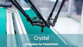  Presentation with manufacture - Beautiful PPT theme featuring high tech brain - robot with vacuum suckers backdrop and a teal colored foreground