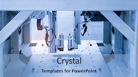  Presentation with production line - Amazing slides having high tech brain - robotic arm at production line backdrop and a light blue colored foreground