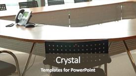  Presentation with video conference - Theme with high tech glasses - boardroom with video conference phone background and a  colored foreground