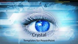  Presentation with high tech technology - PPT layouts consisting of high-tech image of human background and a light blue colored foreground