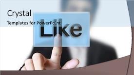  Presentation with touch screen accessible for disable students - PPT theme consisting of high tech new generation - hand pushing on a touch background and a light blue colored foreground