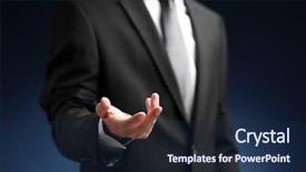  Presentation with tech - Amazing presentation having high tech people - businessman with empty hand backdrop and a navy blue colored foreground